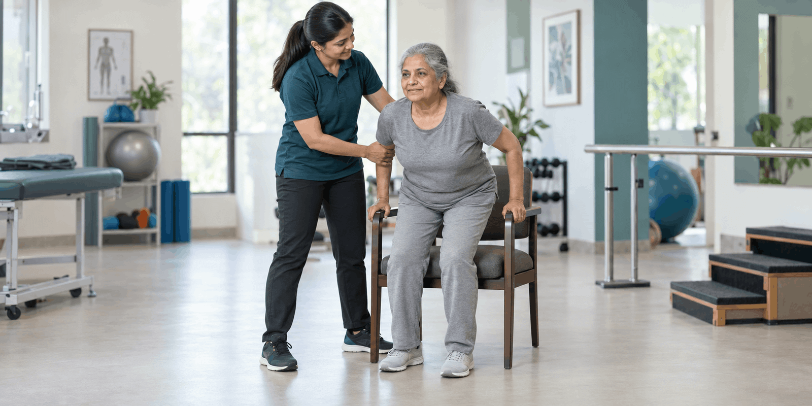 Services Geriatric rehabilitation for senior mobility and balance at PHYSIOMOTION in Faridabad