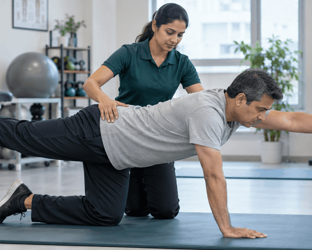Spinal rehabilitation treatment at PHYSIOMOTION Physiotherapy Clinic in Faridabad